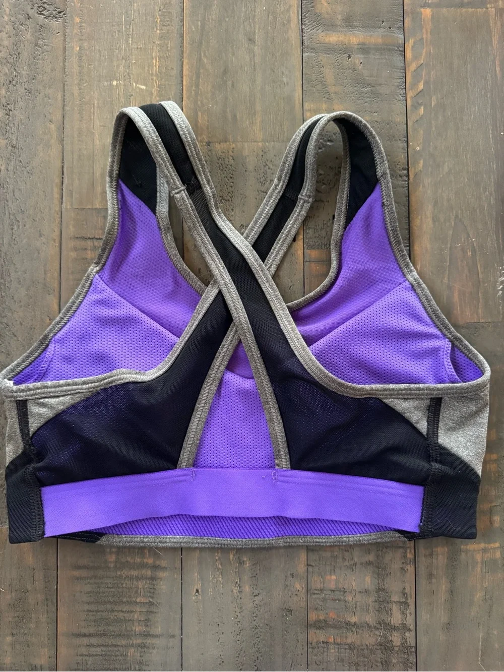 Nike Grey and Purple Crossback Sports Bra